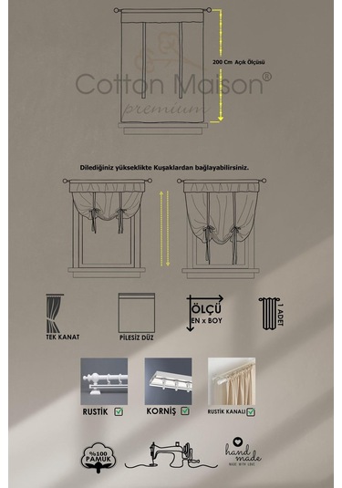 Potlu Tül Perde Provence Fırfırlı Rose Lila