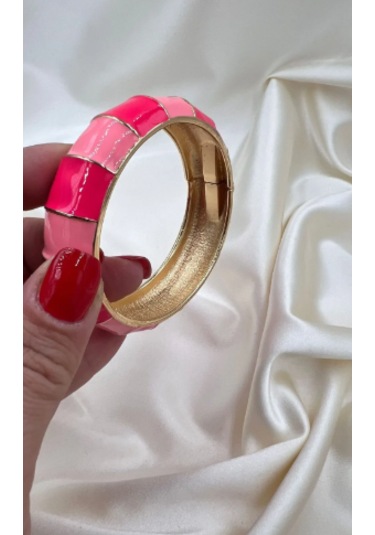 Bb Miineli Pembe Bilezik Kelepçe Pembe