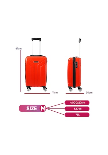 Vegmann Vela Kırmızı Orta Boy Valiz Kırmızı