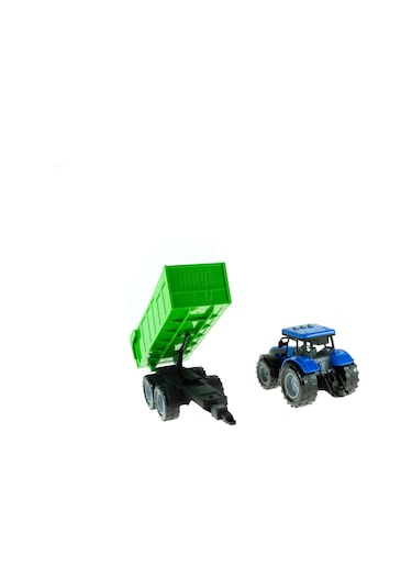 Oyuncak Model Traktör Römorklu Işıklı Sesli Sürtmeli 20 Cm