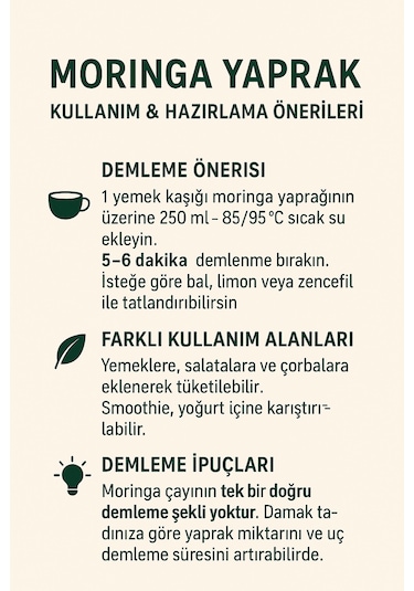 Moringa Çayı 50 Gr Doğal Moringa Yaprakları Moringa Oleifera Bitkisi