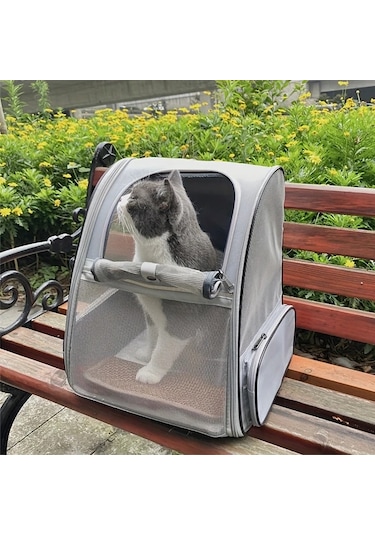 Honeybeeshop Siyah Nefes Alabilir Kedi Sirt Cantasi Tasinabilir Katlanabilir Kedi Tasima Cantasi Seyahat Icin Guvenli Malzemelerden Uretilmistir