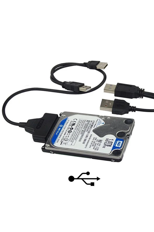 Yeni 2026 Çift Usb 2.0 Sata 22 Pin 2.5 Inç Sabit Disk Hdd Adaptörü Dönüştürücü Seri Ssd Kablosu