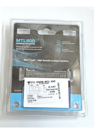 Multlock Mtl600 Yüksel Güvenli Mandallı Tuzaklı Barel 83 Mm