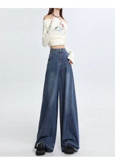 Y2k Oversize Buggy Geniş Ve Düz Çıkan Kot Pantolonlar 431616203 Mavi