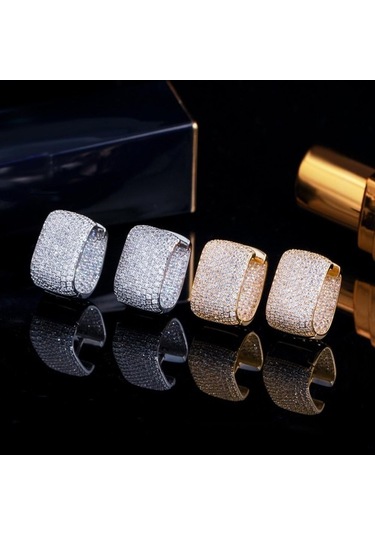 Novahub Altın Wwj Küpik Küpe Seti, 500 Adet Kübik Zirkonya, Kadın Altın Gümüş Küpe Altın