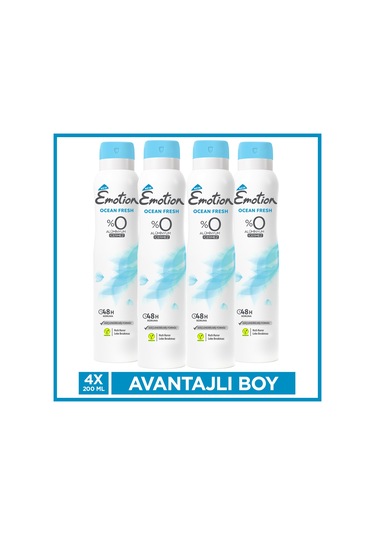 Emotion Ocean Fresh Kadın Alüminyumsuz Vegan Deodorant 4x200 Ml