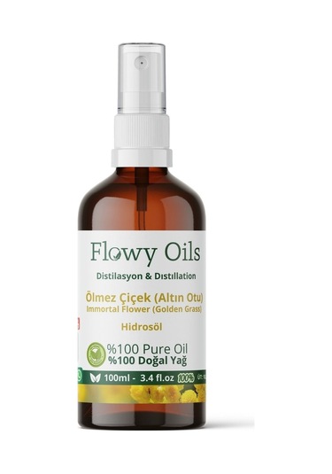 Flowy Oils Ölmez Çiçek + Altın Otu Suyu Cam Şişe 100 ML