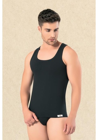 Omera Organik Kumaş Erkek Likralı Atlet 2004 Siyah