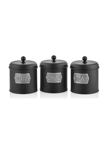 The Mia Çay Şeker Kahve Kavanozu 1,70 Lt Siyah