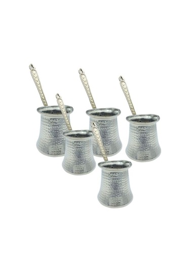 Cezve Bakır Gümüş 5'li Set