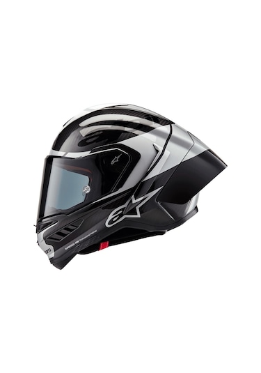 Alpinestars Supertech R10 Carbon Element Spor Motosiklet Kaskı Siyah Gümüş