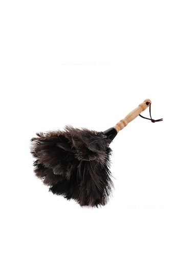 Tenfowee Doğal Devekuşu Tüyü Toz Alma Fırçası, Ahşap Saplı, İç Ve Dış Temizlik İçin Pratik