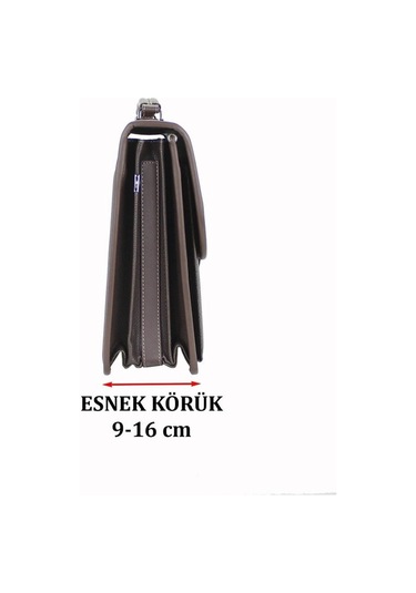 Case Club El Omuz Çantası & Laptop Bölmeli Evrak Çantası 15,6 İnç Kilit Mekanizmalı Kahverengi