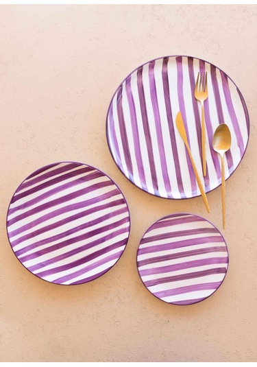 The Mia Joy Yemek Takımı 6 Kişilik 31 Parça Mor 3101 Çok Renkli