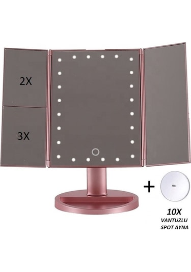 Land Of Myth Hd Zoom 24 Şerit Led Işıklı Makyaj Aynası Gold