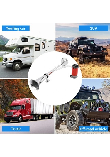 Xuweiwei Aazrzrz Yüksek Sesli 116db Krom Çinko 12v Hava Kornası Kiti Kamyonlar İçin