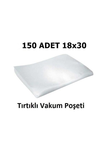 Tırtıklı Vakum Makinesi Poşeti Torbası 18 x 30 CM 150 Adet