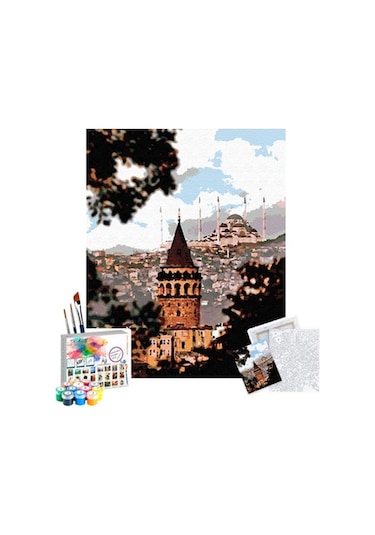 Sayılarla Boyama Seti 40 X 50 Cm Tuval Şasesine Gerili Istanbul