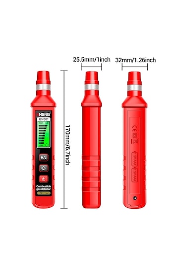 Pazly Yanıcı Test Ses Ölçer Lcd Kaçak Gn801 Gaz Gaz Gaz Dedektörü Çevre Aracı Aneng Analizörü Alarmı 300-10000ppm Yo