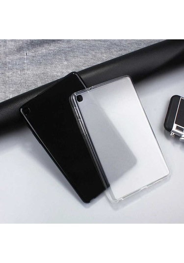 Teknocep Galaxy Tab A7 Lite T225 Kılıf Uyumlu Tablet Süper Silikon Kapak-renksiz Tablet Kılıfı