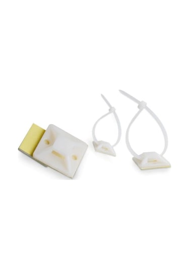 Çetsan Yapışkanlı Kroşe 19X19 Mm-100 Adet Kablo Bağı Kroşesi Yapı