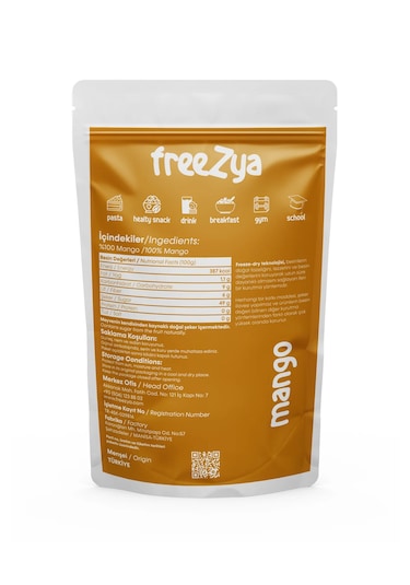 Freezya Freeze Dried Dondurularak Kurutulmuş Mango - 20 Gr