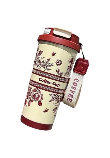 Paslanmaz Çelik Taşınabilir Çift Pipetli Bardak Cıco5g İndigo - Kırmızı