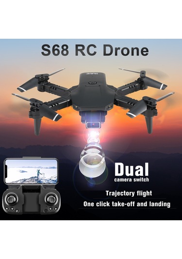 Honmex S68 Mini Katlanabilir Drone: 4k Çift Lens, Yerçekimi Sensörü, İzli Uçuş, Darbe Dayanıklı Gövde Ve Çanta İle