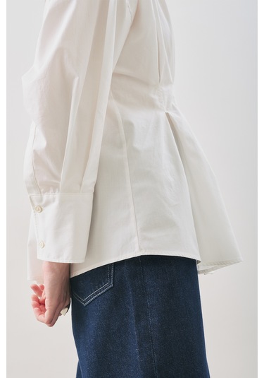 Pile Detaylı Gömlek Ekru Ekru