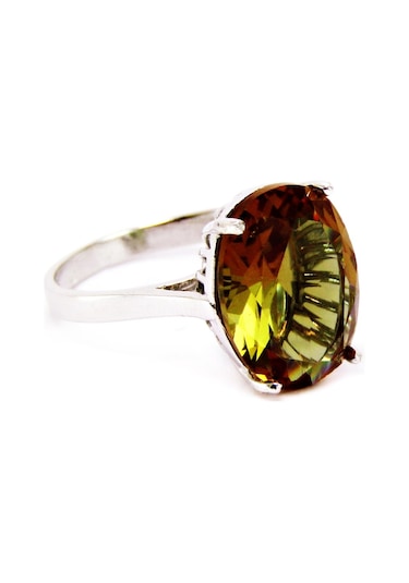 Gümüş Zultanit Oval Büyük Taşlı Kadın Yüzük