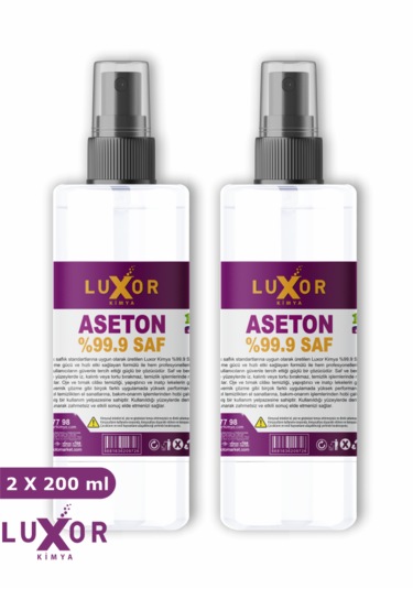 Luxor Kimya Saf Aseton 2 X 200 Ml, Oje Çıkarıcı Oje Temizleyici