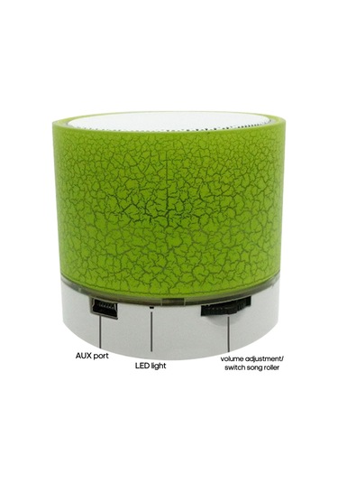 Yunboo Yeşil Mini Kraklı Tasarım Hoparlör - Su Geçirmez Bluetooth, Usb/tf Kart Desteği, Flaş Işık, Taşınabilir Oto Ses Sistemi