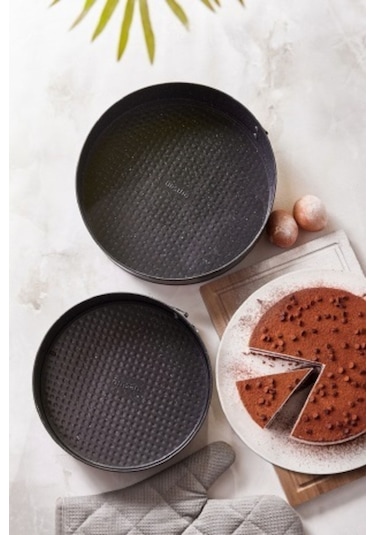 Emsan Circle 2'li Kelepçeli Kek Kalıbı Seti Gold