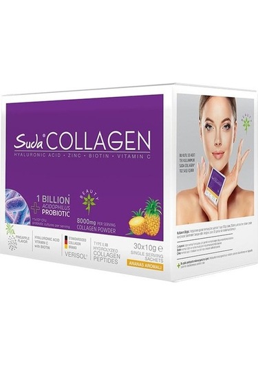 Suda Collagen + Probiotic Ananas (Pineapple) Saşe 30x10 G + Shak