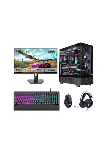 Dragos DRX7801 R7-7800X3D 32 GB 2 TB NVMe SSD 16 GB RTX5060Ti 27" Free Dos Masaüstü Oyuncu Bilgisayarı