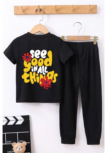 Çocuk Good Things Alt - Üst Eşofman Takımı Siyah