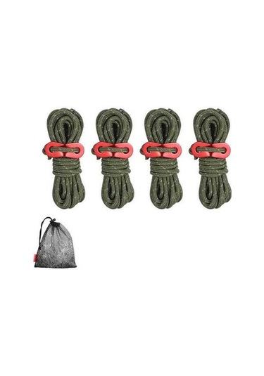 Tongxida 4'lü Naylon Çadır İpi Seti - 4 Renk Seçenekli, Dayanıklı Ve Uygun Yeşil