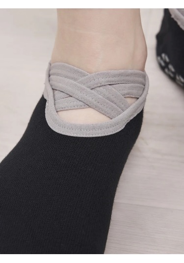 Oke Spor, Yoga Ve Fitness İçin Kısa, Kaymaz Çorapl 366482382 Siyah