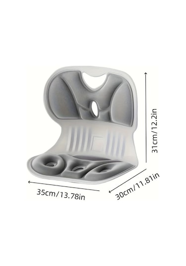 Sunshine011 Ergonomik Bel Yastığı - Anti Yorgunluk Gri Masa Başı Ve Tv Koltuk Minderi Moda Grisi