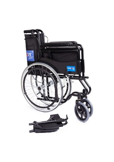 Ky809bj Siyah Kumaş Standart Transfer Refakatçı Frenli Tekerlekli Sandalye