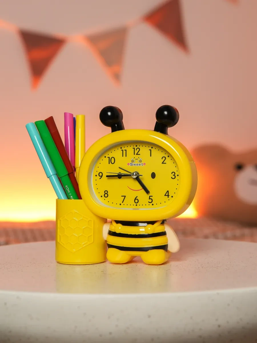 Simalend Okul İçin Çocuklara Yönelik Masaüstü Alarm Saati Ve Organizatör. 12494556 Gri