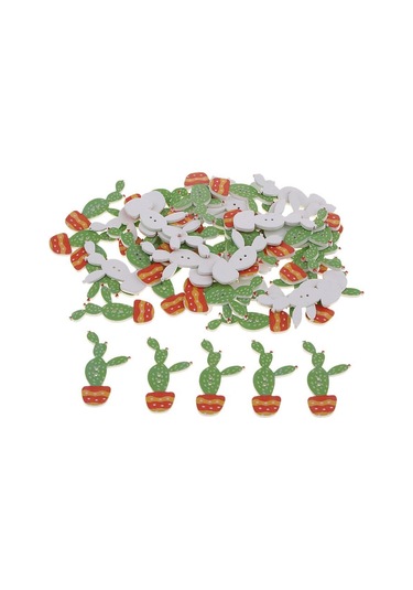 Suntek Magideal 50 Adet 2 Delik Ahşap Düğmeler Dekoratif Sevimli B-tipi