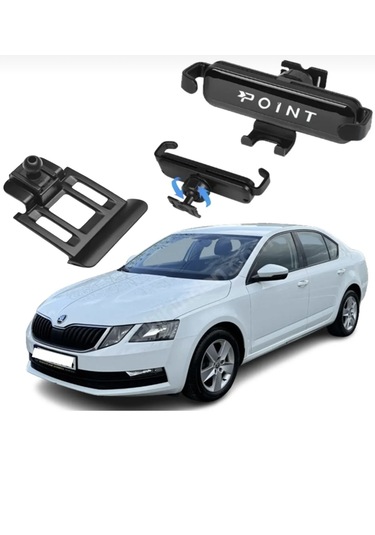 Point Skoda Octavia Araca Özel Cep Telefon Tutacağı Robotik Oynar Başlık 2013-2019 Onta78 Siyah