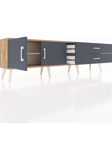 Arges Tv Ünitesi Tek Raflı 2 Çekmeceli 2 Kapaklı 176x30x51 Çam-antrasit/antrasit Antrasıt/antrasıt Arges Tv Ünitesi Tek Raflı 2 Çekmeceli 2 Kapaklı 176x30x51 Çam-antrasit/antrasit Antrasıt/antrasıt