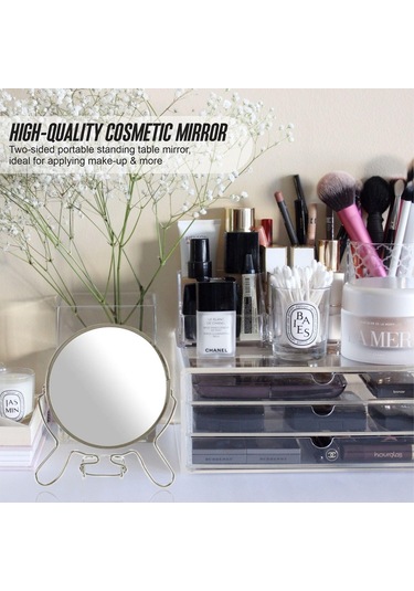 Taşınabilir 6 İnç 2 Yönlü Büyüteçli Makyaj Aynası B Diğer