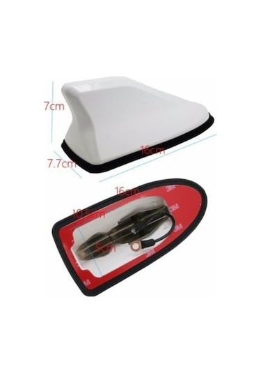 Extra Marketing Mazda Mx-5 Uygun Balina Shark Anten Köpek Balığı Anten Silikonlu Beyaz