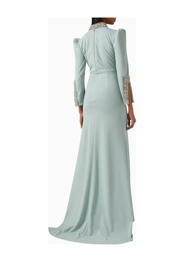 Ac By Aanchal Chanda Crystal - Embellished Kristal Işlemeli Maxi Kadın Elbise Yeşil