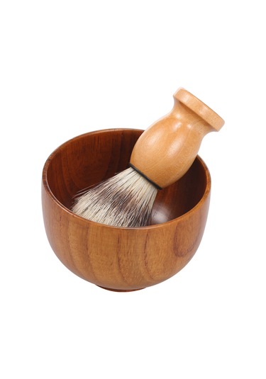 Moveevo Erkekler İçin Ahşap Tıraş Seti: Krem, Sabun Kupa, Köpük Fırçası Ve Kase
