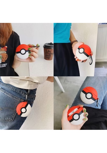 Airpods Pro 3. 2025 Nesil İle Uyumlu Figürlü Kılıf+kanca Kırmızı